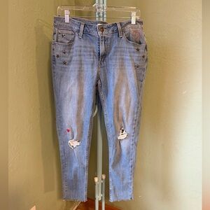 Levi's Distressed Blue Jeans with Star and Heart Accents